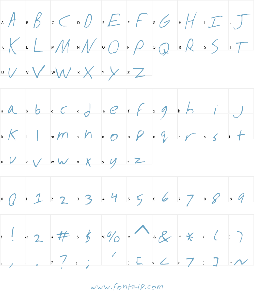 Derrick Script Font Character